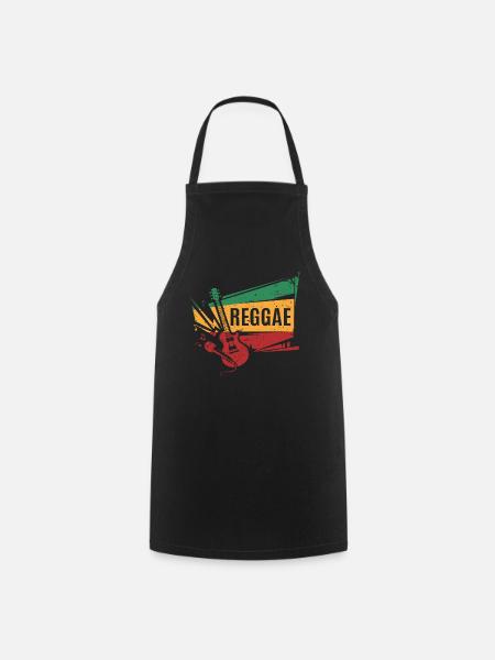 Reggae Guitar Reggaeton Reggaestyle Music - Kochschürze - Schwarz