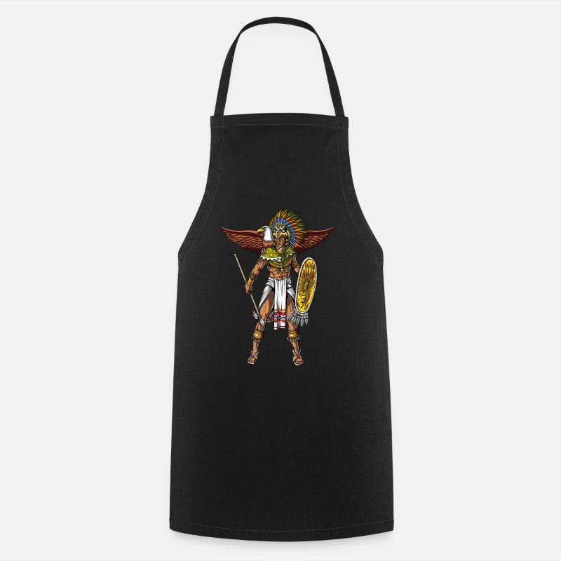 Aztec Eagle Warrior Native Mexican Indian - Tablier de cuisine - noir