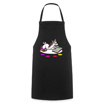 Magical Unicorn Book Reading Nerd - Cooking Apron - black - Front - AI Model Male 185 dark (185cm)
