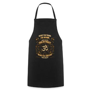 Om Zen Yoga Méditation Spirituelle Fleur De Vie - Tablier de cuisine - noir - Devant - AI Model Male 185 dark (185cm)