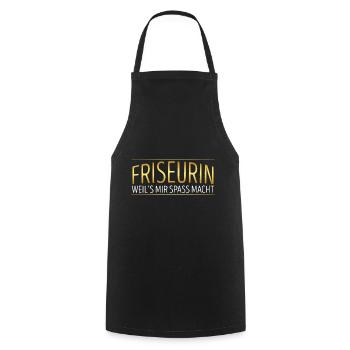 Friseurin - Kochschürze - Schwarz - Vorne - AI Model Male 185 dark (185cm)