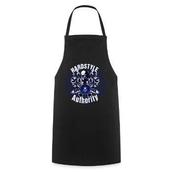 Hardstyle Authority Festival Blau Extrem Bass Beat - Kochschürze - Schwarz - Vorne - AI Model Male 185 dark (185cm)