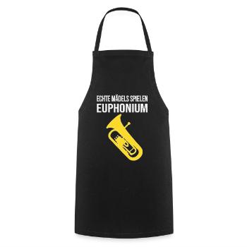 Euphonium - Echte Mädels spielen Euphonium - Kochschürze - Schwarz - Vorne - AI Model Male 185 dark (185cm)
