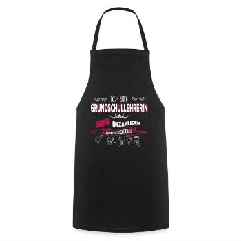 Grundschullehrerin Grundschul Lehrerin Geschenk - Kochschürze - Schwarz - Vorne - AI Model Male 185 dark (185cm)