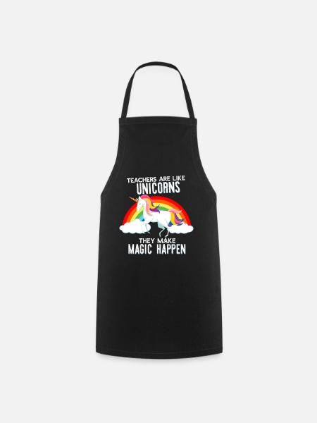 Enseignant Enseignant Licorne - Tablier de cuisine - noir