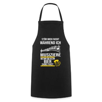 De la musique de soufflage | Musikverein | Cadeau musicien - Tablier de cuisine - noir - Devant - AI Model Male 185 dark (185cm)