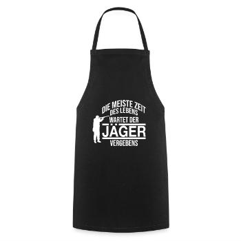Most of the life the hunter waits - Cooking Apron - black - Front - AI Model Male 185 dark (185cm)