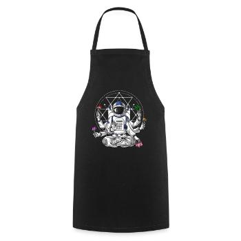 Psychonaut Méditation psychédélique astronaute - Tablier de cuisine - noir - Devant - AI Model Male 185 dark (185cm)