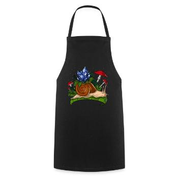 Crystals Snail Nature - Cooking Apron - black - Front - AI Model Male 185 dark (185cm)