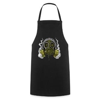 Weed Stoner Gasmaske - Kochschürze - Schwarz - Vorne - AI Model Male 185 dark (185cm)