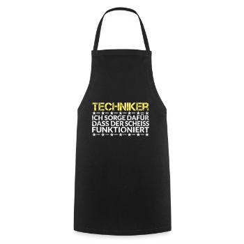 Techniker Technik Handwerker Handwerk Geschenkidee - Kochschürze - Schwarz - Vorne - AI Model Male 185 dark (185cm)