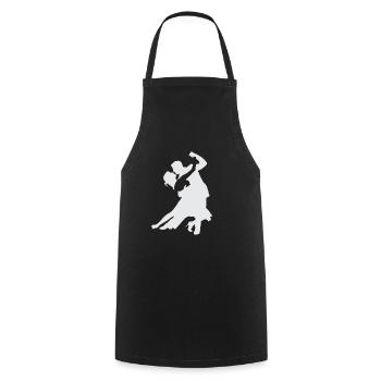 Salsa - Silhouette eines Tanzpaares - Kochschürze - Schwarz - Vorne - AI Model Male 185 dark (185cm)