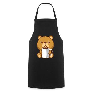 Brown bear bear coffee bear - Cooking Apron - black - Front - AI Model Male 185 dark (185cm)