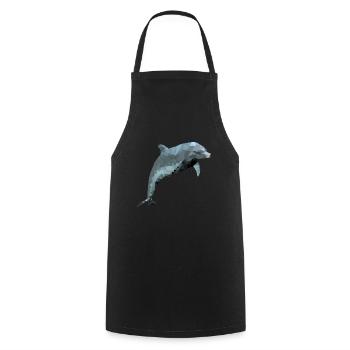 Dolphin - polygon / triangle - Cooking Apron - black - Front - AI Model Male 185 dark (185cm)