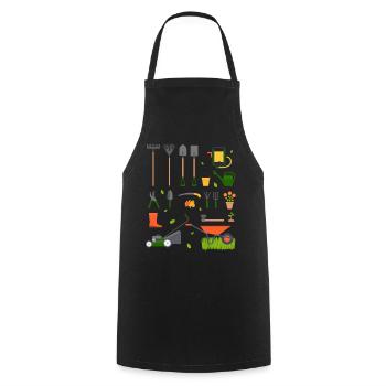 Garden tools for gardeners - Cooking Apron - black - Front - AI Model Male 185 dark (185cm)