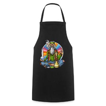 Hippie Stoner - Cooking Apron - black - Front - AI Model Male 185 dark (185cm)