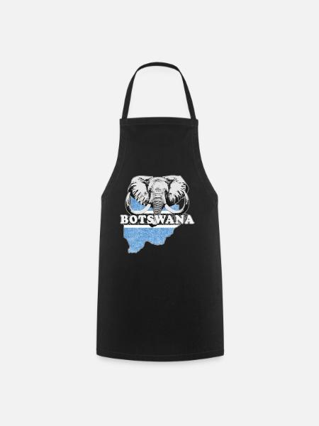 Drapeau du Botswana Afrique Drapeau - Tablier de cuisine - noir