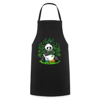 Panda Hippie Weed - Tablier de cuisine - noir - Devant - AI Model Male 185 dark (185cm)