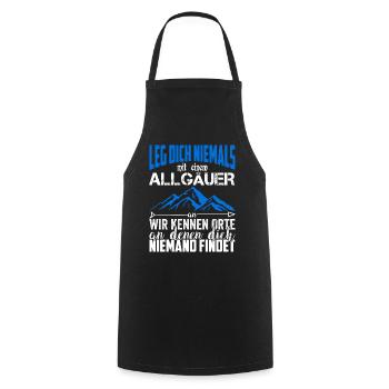 Allgäuer Berge Allgäu Bayern Spruch Geschenkidee - Kochschürze - Schwarz - Vorne - AI Model Male 185 dark (185cm)