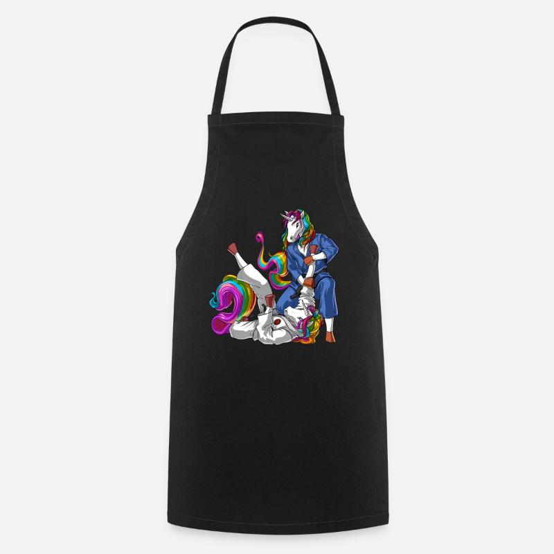 Combattants de Jiu-Jitsu licorne - Tablier de cuisine - noir