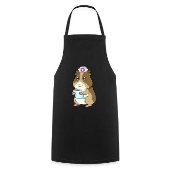 Infirmière de cochon d'Inde habillée - Tablier de cuisine - noir - Devant - AI Model Male 185 dark (185cm)
