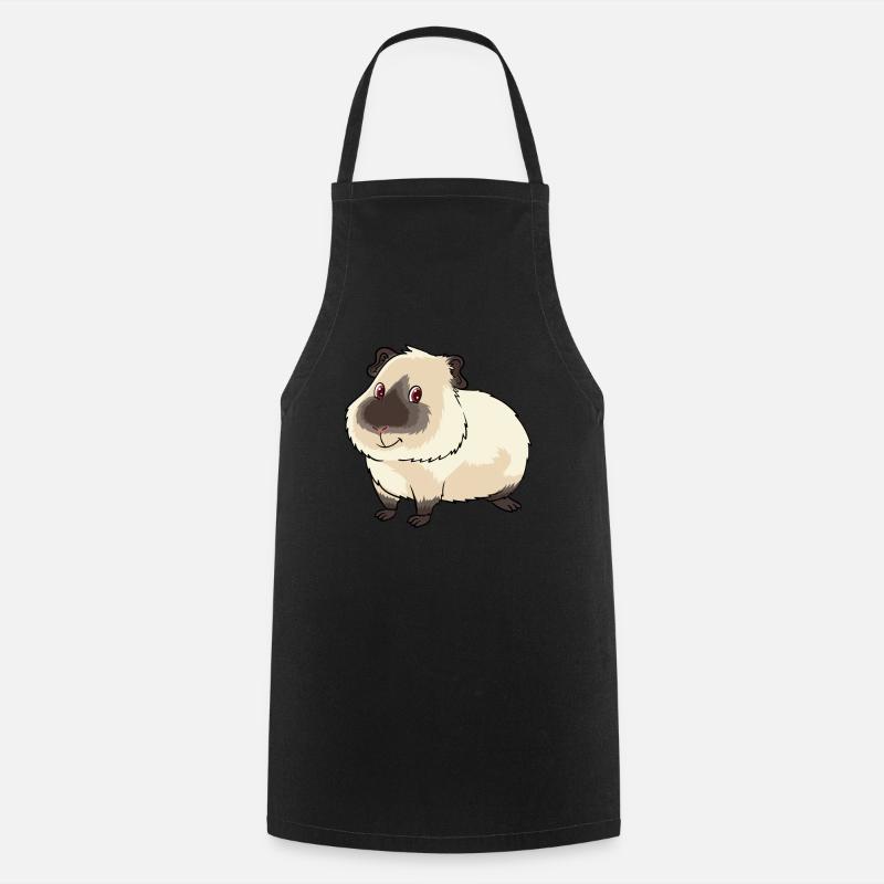 Mignon propriétaire de cochon d'Inde de l'Himalaya et - Tablier de cuisine - noir