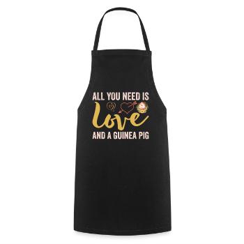 Guinea pig guinea pig saying - Cooking Apron - black - Front - AI Model Male 185 dark (185cm)