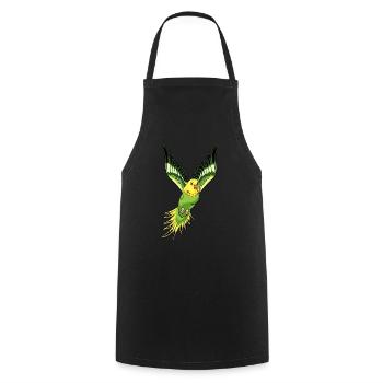 Belle perruche colorée vole. conception - Tablier de cuisine - noir - Devant - AI Model Male 185 dark (185cm)