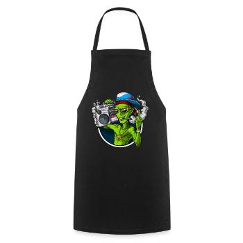 Aliens Stoner Party - Cooking Apron - black - Front - AI Model Male 185 dark (185cm)