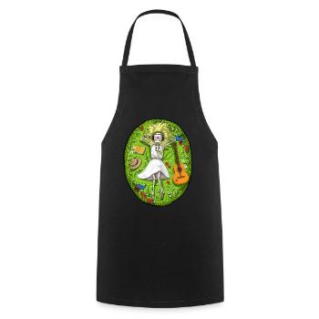 Skeleton Hippie - Cooking Apron - black - Front - AI Model Male 185 dark (185cm)