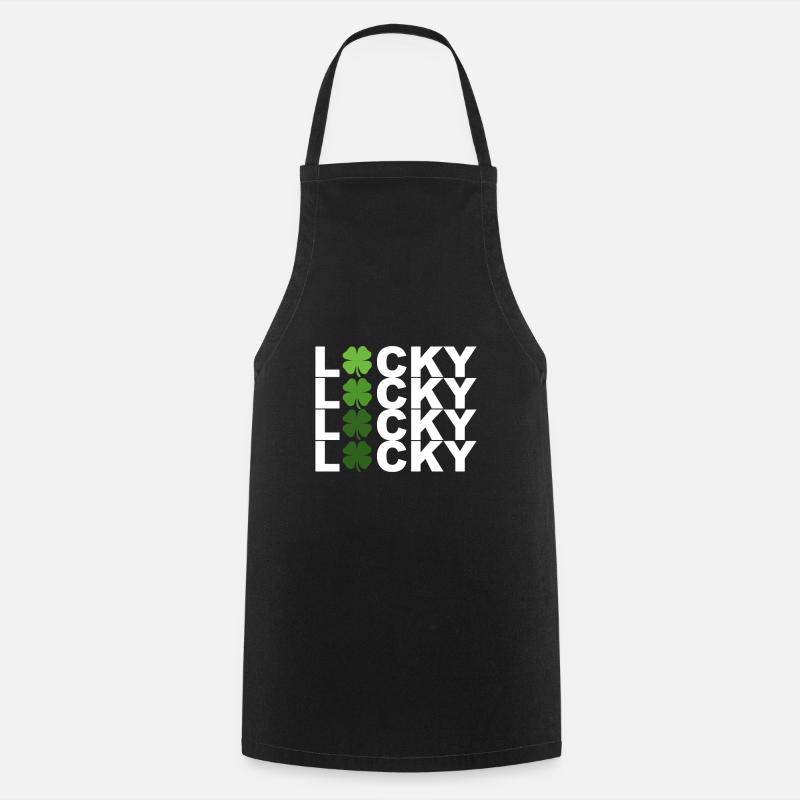 Trèfle chanceux petit - Tablier de cuisine - noir