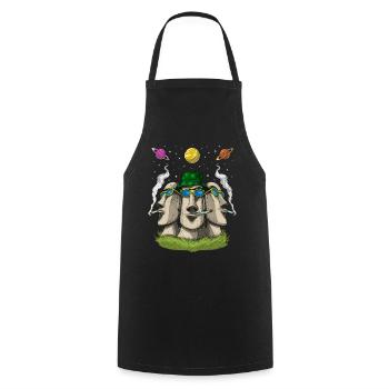 Statues hippies d’île de Pâques - Tablier de cuisine - noir - Devant - AI Model Male 185 dark (185cm)