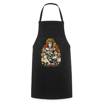 Psychedelic Hindu God Hanuman - Cooking Apron - black - Front - AI Model Male 185 dark (185cm)