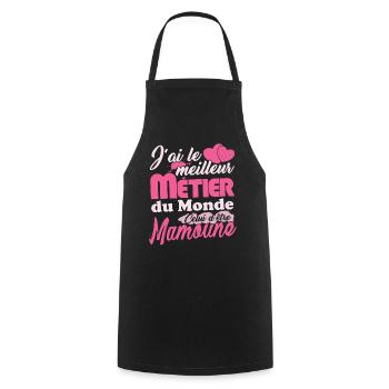 Cadeau Mamoune Fête des Mères Meilleur Métier - Tablier de cuisine - noir - Devant - AI Model Male 185 dark (185cm)