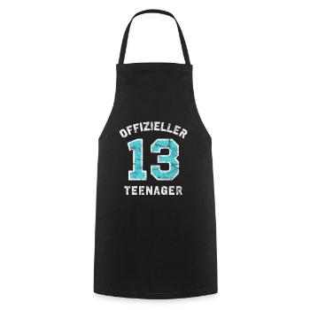 Teenager 13. Geburtstag Mädchen Junge - Kochschürze - Schwarz - Vorne - AI Model Male 185 dark (185cm)