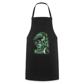 Créature de la mythologie aztèque Cipactli - Tablier de cuisine - noir - Devant - AI Model Male 185 dark (185cm)
