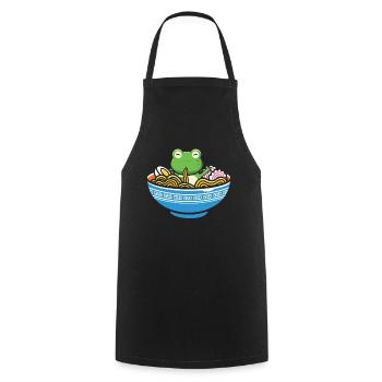 Ramen Frog Japon Kawaii - Tablier de cuisine - noir - Devant - AI Model Male 185 dark (185cm)