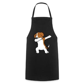 Beagle - Tamponnez, Dab, dabbing, dancing, dansez - Tablier de cuisine - noir - Devant - AI Model Male 185 dark (185cm)