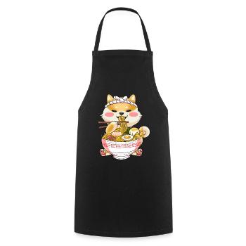 Ramen Cat Japon Kawaii - Tablier de cuisine - noir - Devant - AI Model Male 185 dark (185cm)