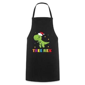 T-Rex - Tree Rex Fairy Star Santa Hat - Cooking Apron - black - Front - AI Model Male 185 dark (185cm)