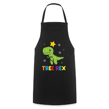 T-Rex - Tree Rex Light Chain Star Snowflake b - Cooking Apron - black - Front - AI Model Male 185 dark (185cm)