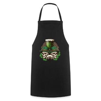 Crâne irlandais Irlande Trèfle vert Saint-Patrick - Tablier de cuisine - noir - Devant - AI Model Male 185 dark (185cm)