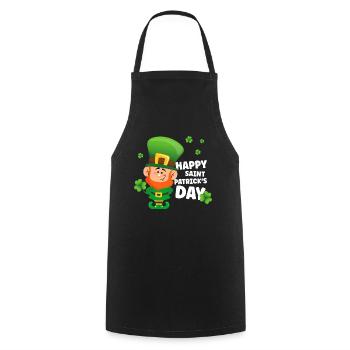 Irlande irlandaise Lucky Goblin Drôle St Patrick’s Day - Tablier de cuisine - noir - Devant - AI Model Male 185 dark (185cm)