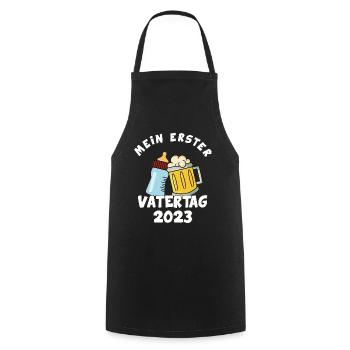 Vater Vatertag Papa Herren Geschenk Baby Bier süß - Kochschürze - Schwarz - Vorne - AI Model Male 185 dark (185cm)