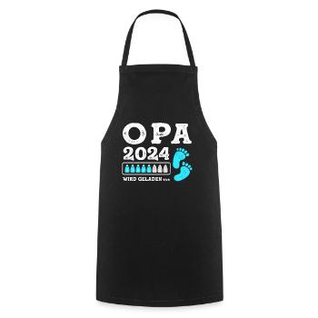 Werdender Opa 2024 Schwangerschaft Verkünden - Kochschürze - Schwarz - Vorne - AI Model Male 185 dark (185cm)