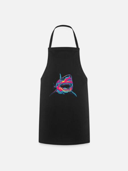 Colored shark - Cooking Apron - black