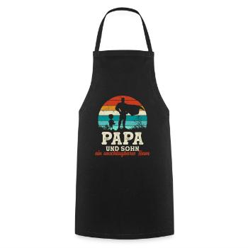 Team Super Papa und Sohn Vatertag Geschenk - Kochschürze - Schwarz - Vorne - AI Model Male 185 dark (185cm)