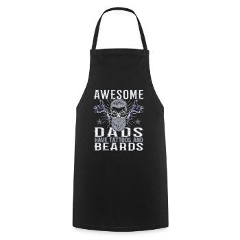Awesome Dads have Tattoos Beard Vater Tattoo Bart - Kochschürze - Schwarz - Vorne - AI Model Male 185 dark (185cm)