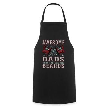 Awesome Dads have Tattoos Beards Vater Tattoo Bart - Kochschürze - Schwarz - Vorne - AI Model Male 185 dark (185cm)