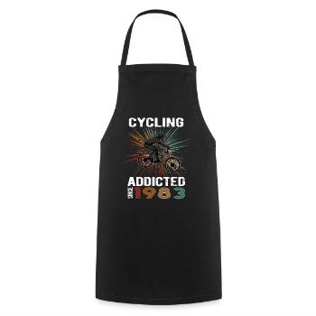40 Birthday 1983 Vintage Retro Bicycle Cyclist - Cooking Apron - black - Front - AI Model Male 185 dark (185cm)